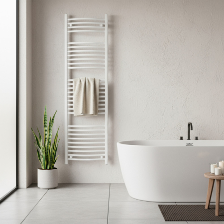 Leziter Radiator cu uscător de prosoape curbat 1600x500 mm alb [1]