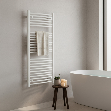 Leziter Radiator curbat pentru uscător de prosoape 1200x600 mm alb [1]