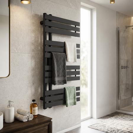 Leziter Radiator pentru prosoape Solaro Design, 1200x600 mm, negru [1]