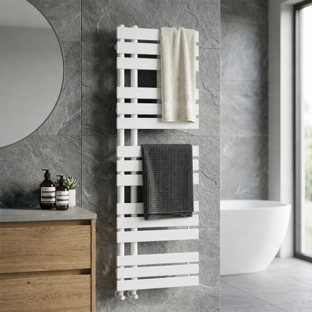 Leziter Radiator pentru prosoape Solaro Design, 1400x500 mm, alb [1]