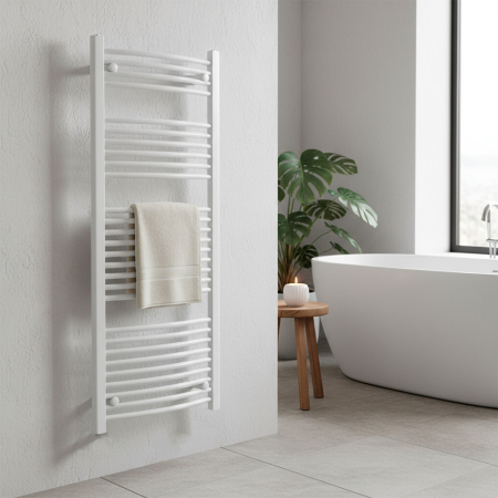 Leziter Radiator uscător de prosoape curbat 1400x600 mm alb [1]