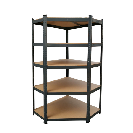 Raft rezistent pentru zgură - Leziter Raft de colț pentru sarcini grele 180x70x40-40 cm 175 kg negru