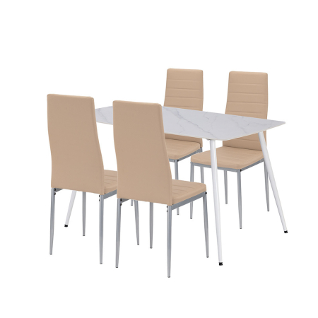 Leziter Renton 4+1 set de luat masa bej-gri [0]