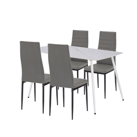 Leziter Renton 4+1 set de sufragerie gri-negru [0]