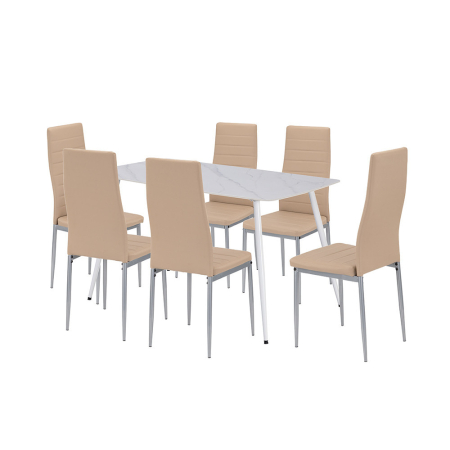Mobilier - Leziter Renton 6+1 set de luat masa bej-gri