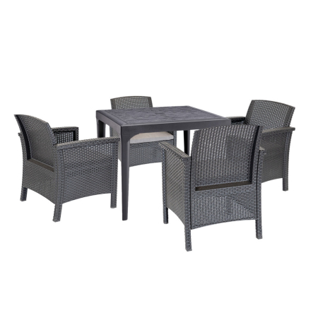 Produse temporar indisponibile - Leziter Rimer 4+1 set de mobilier de grădină grafit