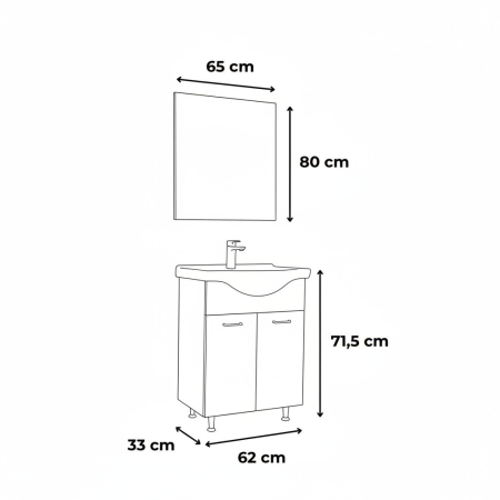 Leziter Ruben Prime 65 mobilier de baie complet Alb [2]