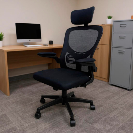 Leziter Scaun de birou ergonomic Flexo, pivotant, negru, cu suport lombar [1]