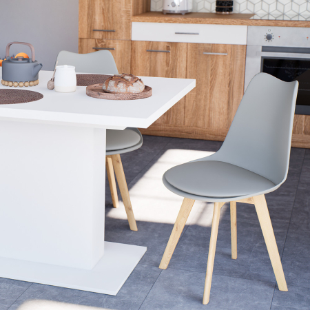 Leziter Scaun de dining Silla 6 buc în gri [1]