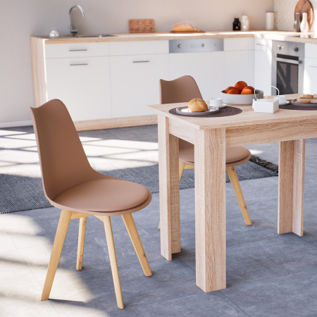 Leziter Scaun de dining Silla 6 bucăți în bej [1]