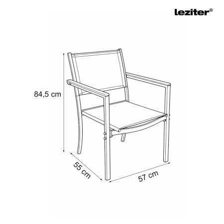Leziter Scaun de grădină Lido cu cadru metalic [2]