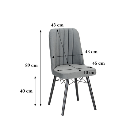 Leziter Scaun de masă Lorna gri [2]
