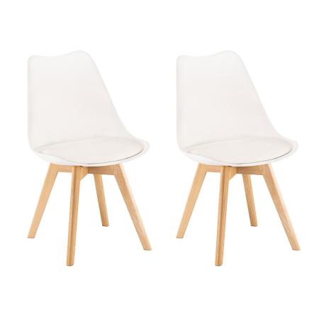 Scaun masă lemn - Leziter Scaun de masă Silla, 2 buc., alb