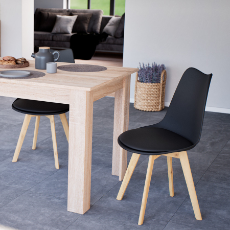 Leziter Scaun de masă Silla, 2 buc., negru [1]