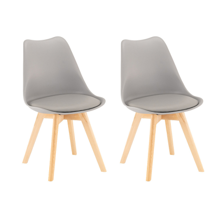 Scaun masă - Leziter Scaun de masă Silla gri, 2 buc.