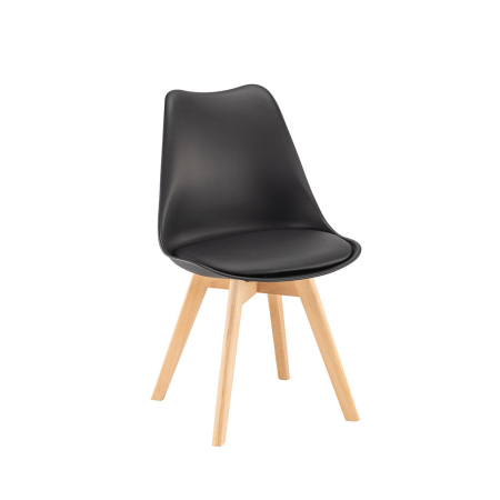 Scaun masă lemn - Leziter Scaun de masă Silla negru