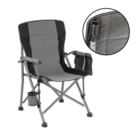 Pescuit - Leziter Scaun de pescuit Leziter Comfort Plus cu braț și suport pentru pahare gri