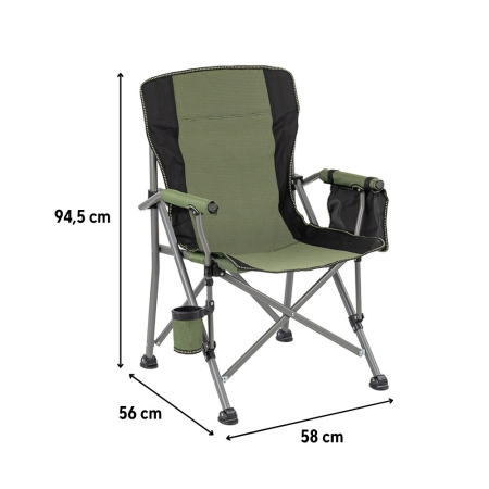 Leziter Scaun de pescuit Leziter Comfort Plus cu cotieră și suport pentru pahare verzi [2]