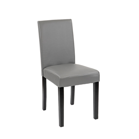 Scaun masă - Leziter Scaun de sufragerie din piele Kelly, gri