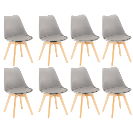 Scaun masă - Leziter Scaun de sufragerie Silla 8 buc în gri