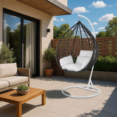 Leziter Scaun hamac Havana alb-negru [1]