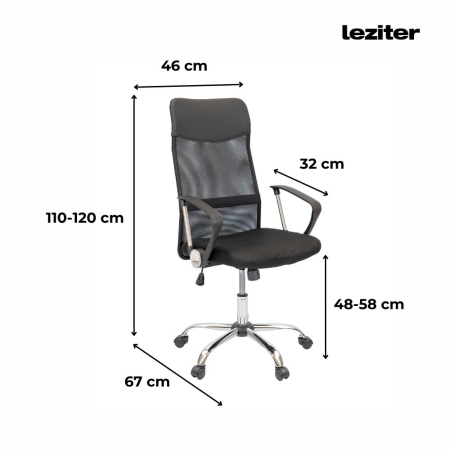 Leziter Scaun pivotant ergonomic de birou Fit, negru [1]