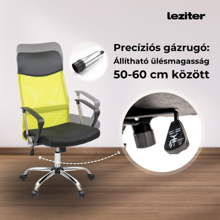 Leziter Scaun pivotant ergonomic de birou Fit, verde [4]