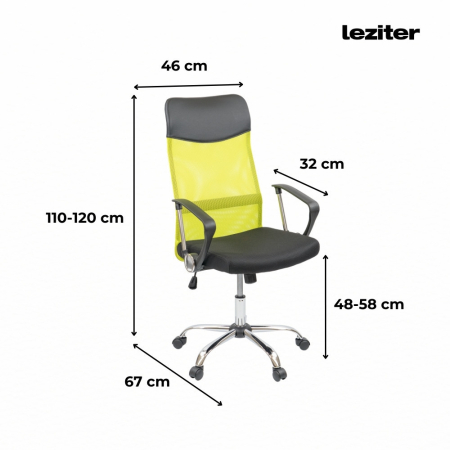 Leziter Scaun pivotant ergonomic de birou Fit, verde [1]