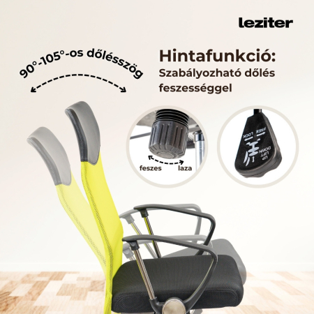 Leziter Scaun pivotant ergonomic de birou Fit, verde [3]