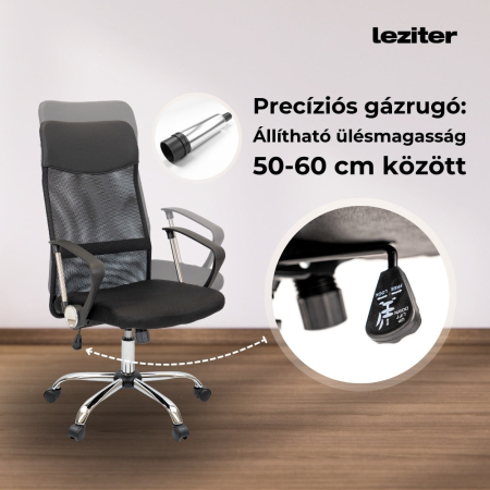 Leziter Scaun rotativ ergonomic de birou Fit, negru [4]