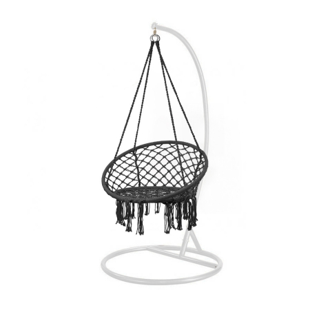 Produse temporar indisponibile - Leziter Scaun suspendat Cardenas cu suport alb-negru