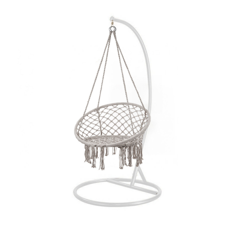 Produse temporar indisponibile - Leziter Scaun suspendat Cardenas cu suport gri-alb