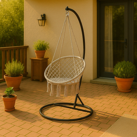 Leziter Scaun suspendat Cardenas cu suport gri-negru [1]