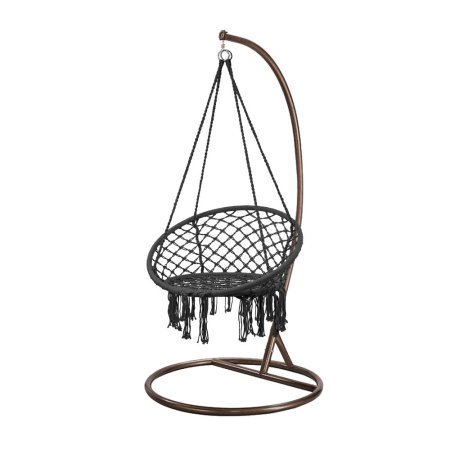 Leziter Scaun suspendat Cardenas cu suport negru-maro [0]