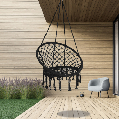 Leziter Scaun suspendat Cardenas negru [1]