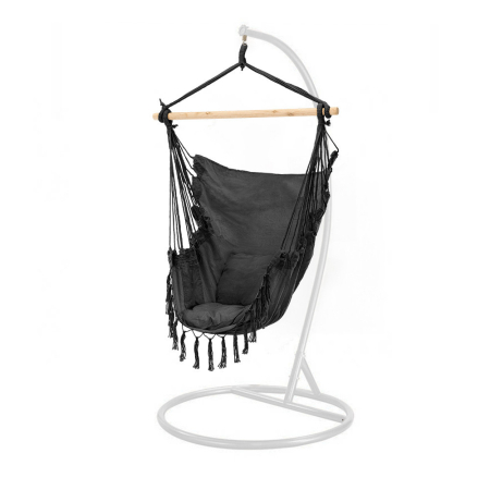 Produse temporar indisponibile - Leziter Scaun suspendat Puerto cu suport alb-negru