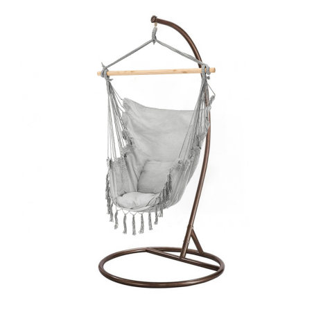 Grădină - Leziter Scaun suspendat Puerto cu suport gri-maro