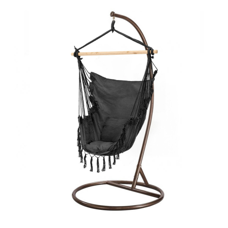 Grădină - Leziter Scaun suspendat Puerto cu suport negru-maro