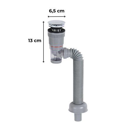 Leziter Scurgere Klikk-Klakk pentru lavoar standard cu sifon și țeavă flexibilă [1]