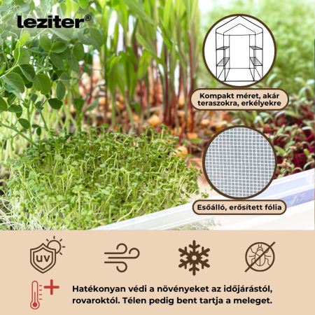 Leziter Seră de balcon 143x73x195 cm albă [4]