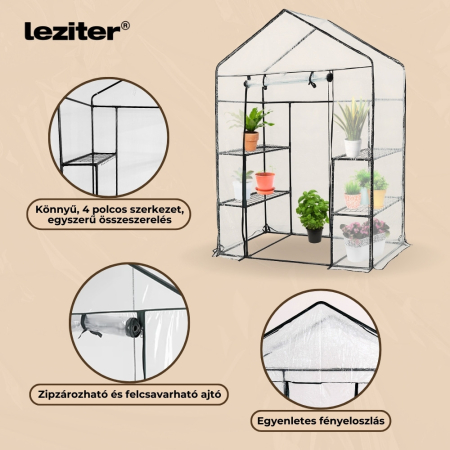 Leziter Seră de balcon 143x73x195 cm transparentă [3]