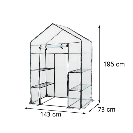 Leziter Seră de balcon 143x73x195 cm transparentă [1]