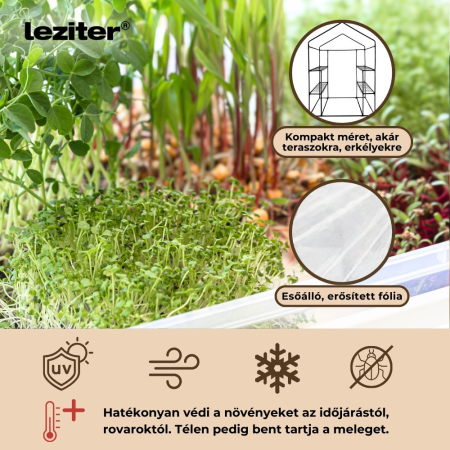 Leziter Seră de balcon 143x73x195 cm transparentă [4]