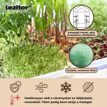 Leziter Seră de balcon 143x73x195 cm verde [4]