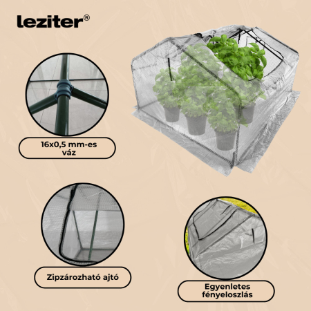 Leziter Sera pentru rasaduri 180x140x94 cm, alb [3]