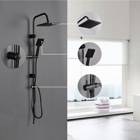 Leziter Set de duș Altar Black fără baterie [3]