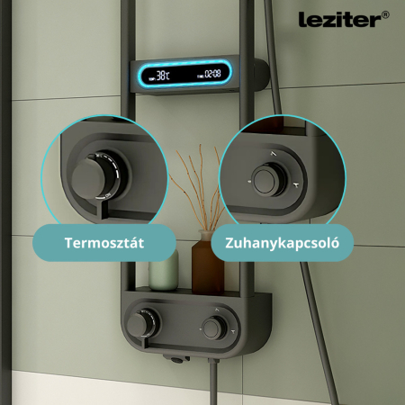 Leziter Set de duș digital Tropic cu robinet termostatic gri [4]