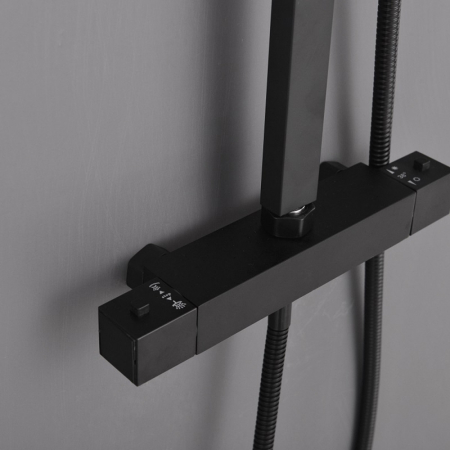 Leziter Set de duș Mazama Black cu baterie termostatică [6]