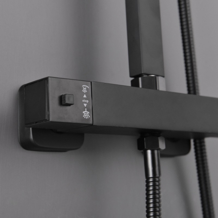 Leziter Set de duș Mazama Black cu baterie termostatică [9]