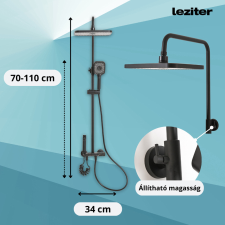Leziter Set de duș multifuncțional Eliz negru [2]